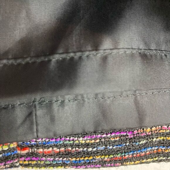 Loft multicolored mod party mini skirt w/ pockets gold hardware NWOT - Picture 4 of 7